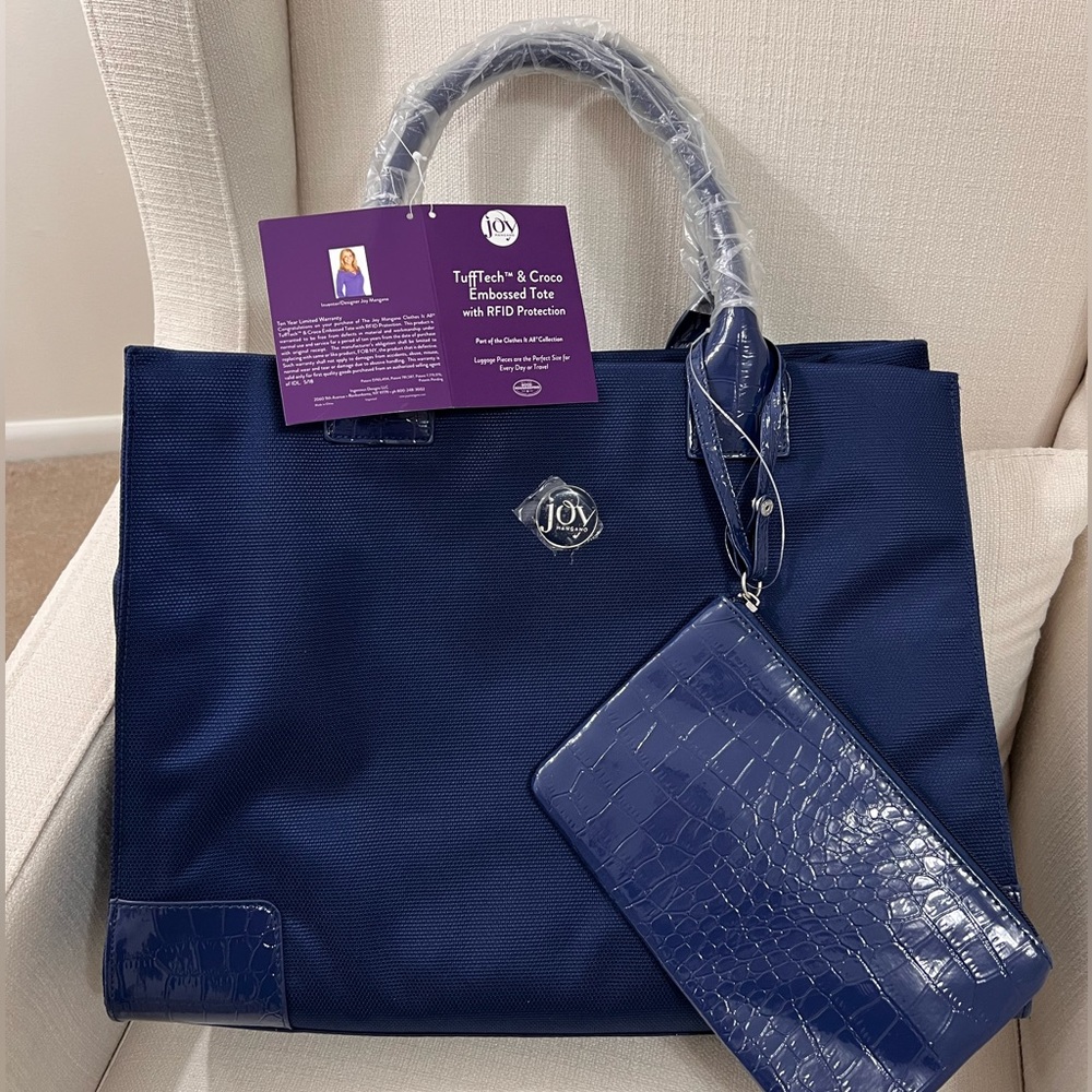 Joy Mangano TuffTech & CrocoEmbosed Tote